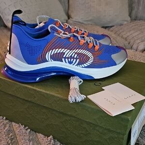 Gucci Vibrant Blue and Orange Athletic Shoes